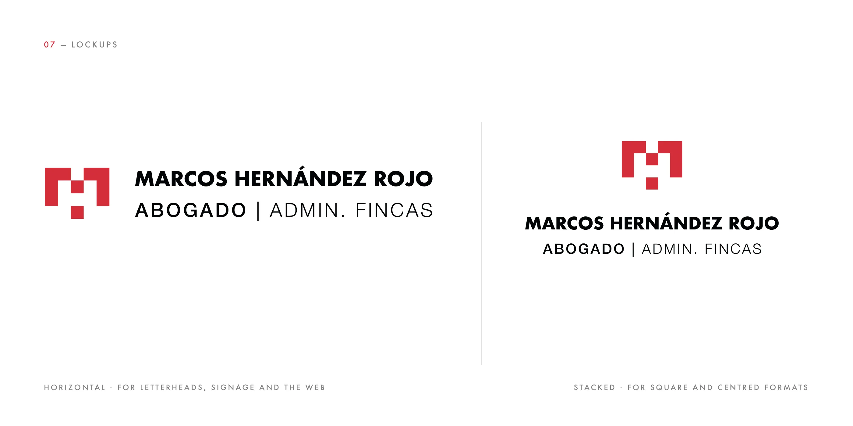Versiones horizontal y vertical en rojo y negro