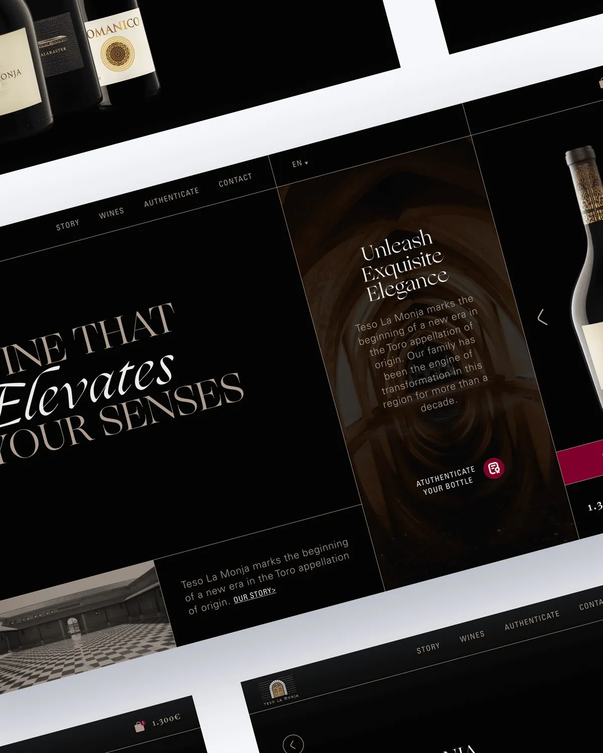 Concepto web para la bodega Teso La Monja
